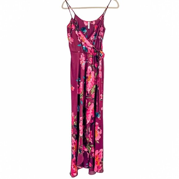 Red and pink maxi dress silky size Xs - Picture 1 of 3